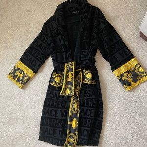 Versace Men’s Baroque Robe Black Size Small